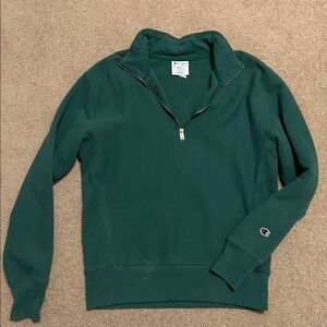 GREEN CHAMPION HALF ZIP SWEATSHIRT